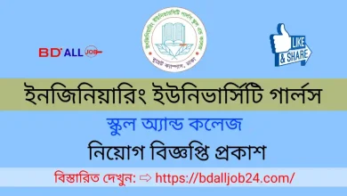 ইনজিনিয়ারিং ইউনিভার্সিটি স্কুল অ্যান্ড কলেজ নিয়োগ ২০২৪