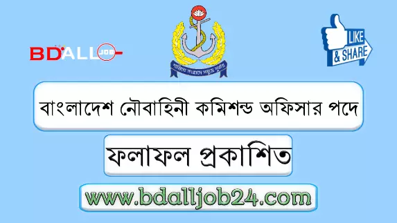 বাংলাদেশ নৌবাহিনীর লিখিত পরীক্ষা সরাসরি কমিশন্ড অফিসার ২০২৫এ ব্যাচ এর ফলাফল প্রকাশিত হয়েছে